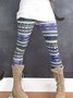 Women Bottoms Casual Multicolor Polyester Leggings