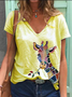 Casual Plus Size Printed Tee Shirts Tops