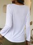 Cotton-Blend Long Sleeve Vintage Shift Long sleeve tops