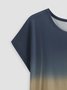 Ombre/tie-Dye Short Sleeve Casual Tops