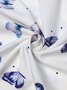 Short Sleeve Floral Cotton-Blend Top