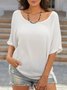 Women's Solid Cotton T-Shirts Casual Short Sleeve Top