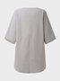 Casual Short Sleeve Crew Neck Linen T-shirt Tunics
