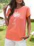 Pink Printed Short Sleeve Round Neck T-Shirts