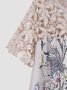 Lace Floral Boho Short sleeve Woven Dress