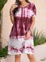 Short Sleeve Cotton-Blend Casual Knitting Dress