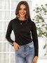 Crew Neck Polyester Cotton Casual Tops