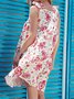 Holiday Floral Printed V-neck Sleeveless Mini Dress