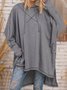 Oversize Long Sleeve Melange Hoodie Cloak Shirts & Tops