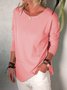 Casual Solid Long Sleeve Top