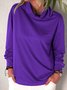 Women's Turtleneck Solid Color Sweatshirt