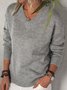 Women Casual Top Tunic V Neck Sweater