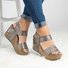 Large Size Slip On Double Band Wedges Sandals