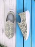 Floral Embroidery Mesh Slip On Casual Walking Shoes