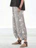 Plus Size Summer Printed Casual Cotton Pants