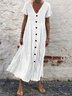 Women's Maxi Dress Plain Dress Summer Casual V neck Lightweight Fit H-Line