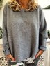 Knitted Bateau/boat Neck Casual Solid Sweater