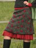 Multicolor Sweet Floral Silk-Chiffon Skirt