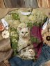 Cat Pattern Floral-Print Casual T-shirt