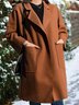 Vintage Plain Long Sleeve Casual Woolen Coat