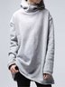 Gray Hoodie Solid Long Sleeve Sweatshirts