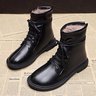 Single boot retro soft leather shoes women's boots are short in winter