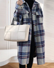Vintage Long Sleeve Checkered/plaid Fleece Coat