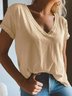 Cotton-Blend Short Sleeve Solid T-shirt