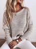 Daily Casual Simple Round Neck Long Sleeve Sweater