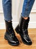 Casual Simple Lace-up Ankle Boots