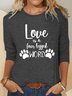 Crew Neck Letter Casual T-shirt