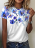 Floral Vacation Cotton Blends Shirts & Tops