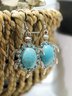 Beach Resort Style Big Gem Turquoise Turtle Earrings Dresses Jewelry
