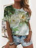 Floral Crew Neck Vacation Short Sleeve T-Shirt