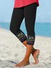 Vacation Floral Casual Cotton Leggings