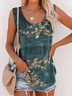Leaves Henley Casual Vacation Leaves Tank & Cami