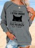 Loose Crew Neck Animal Hoodies & Sweatshirts