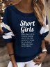 Women Casual Text Letters Autumn Daily Loose Polyester Cotton Long sleeve Crew Neck Medium Elasticity Sweatshirts