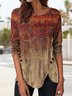 Casual Ethnic Daily Long sleeve Crew Neck H-Line Tunic and Top for Women