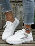 Color Block Sports All Season Closed Toe Fabric Best Sell Lace-Up Non-Slip EVA Sneakers for Women