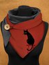Casual Black Cat Pattern Triangle Scarf Halloween Party Costume Matching
