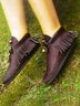 Leather Fringe Beaded Moccasin Booties