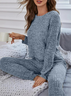 Casual Marled Knit Top & Pants Lounge Set