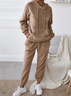 Casual Hoodie Plain Two-Piece Set