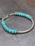Boho Natural Turquoise Hand Beaded Ethnic Pattern Bracelet Vintage Jewelry