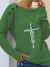 Christmas Regular Fit Crew Neck Text Letters Top