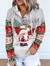 Hoodie Christmas Snowman Regular Fit Sweatshirt