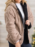 Casual Hooded Granular Fleece Fabric Plain Teddy Jacket