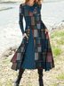 Casual Buttoned Wool/Knitting Asymmetrical Dress