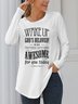 Knitted Text Letters Casual T-Shirt